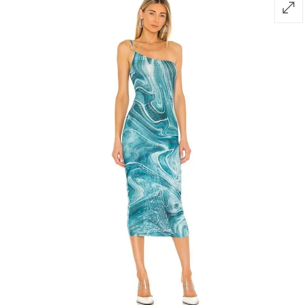 Farai London Skye Dress - Teal Swir Size Smalll